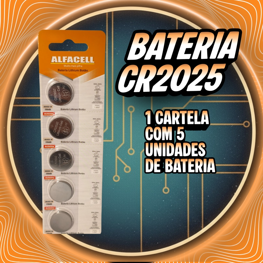 Alfacell CR2025 1 Cartela com 5 Unidades cada em Oferta na Shopee