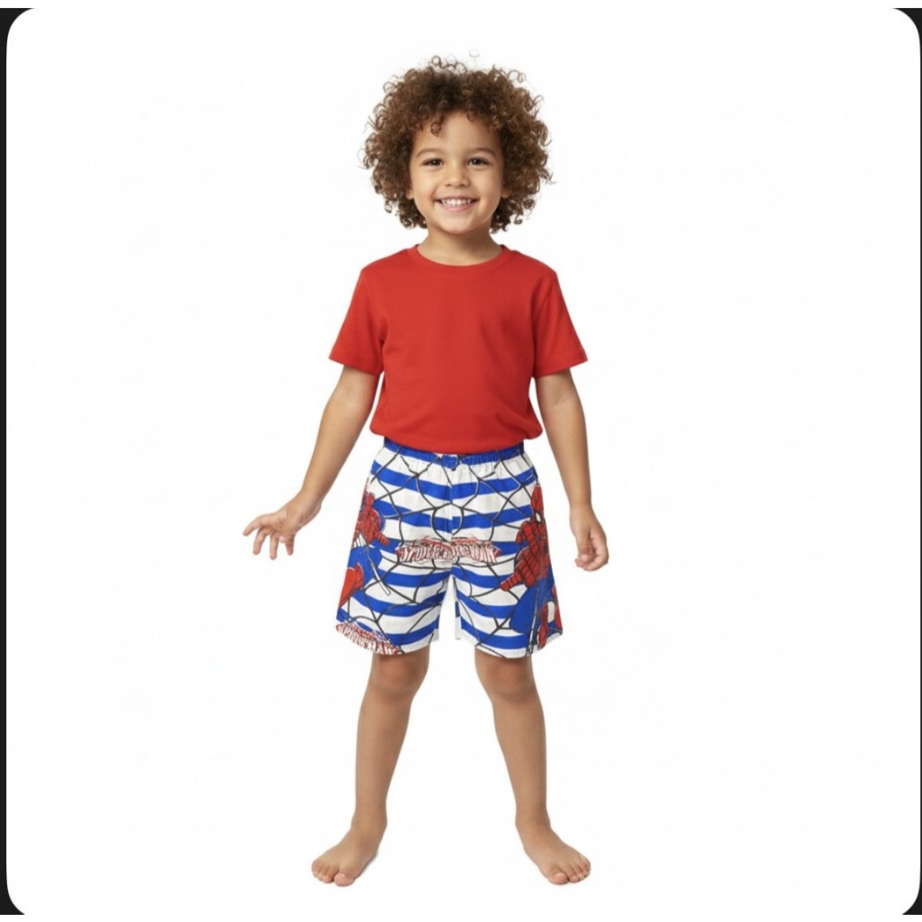 Bermuda tactel infantil  menino desenhos sortidos nao acompanha a camiseta