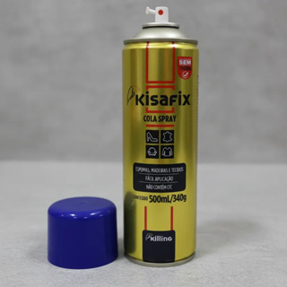 Cola Spray Adesivo Aerosol Contato Kisafix Tapeceiro Automotivo Madeira Artesanato Regulável Espuma Lata 340gr em Oferta na Shopee