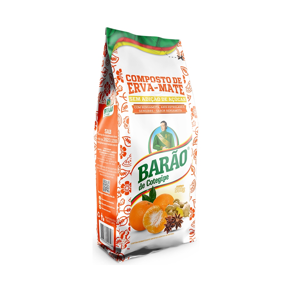 Composto de Erva-Mate Bergamota 500g - Barão de Cotegipe em Oferta na Shopee