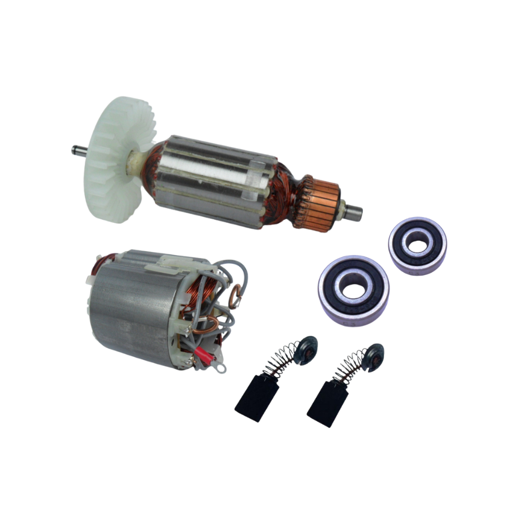 Induzido e Bobina 4100NH2 110V Rolamento Carvão Compatível Serra Marmore Makita 4100NS CC2014 CC2016