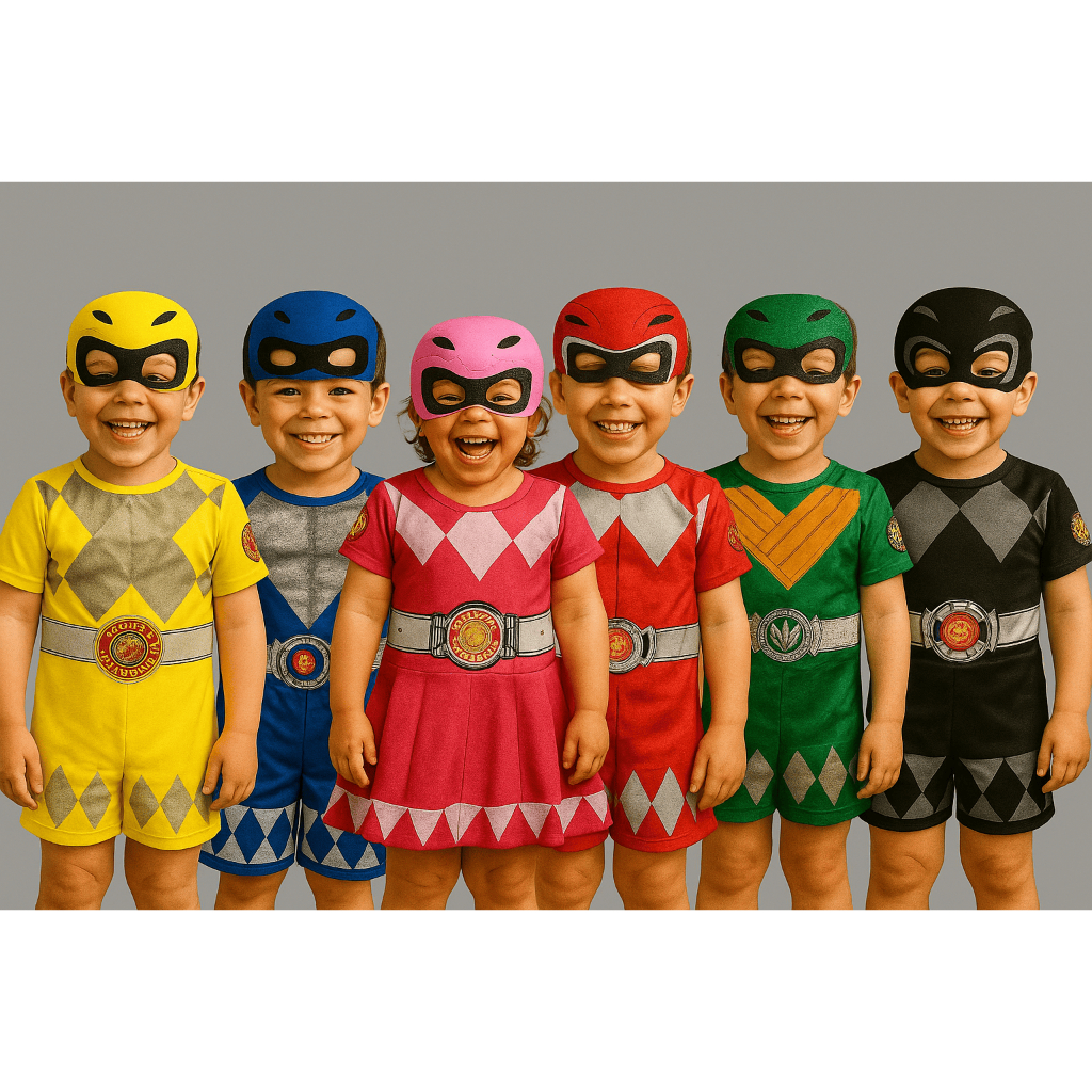 FANTASIA INFANTIL POWER RANGER ANIVERÁRIOS FESTAS CARNAVAL