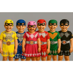 FANTASIA INFANTIL POWER RANGER ANIVERÁRIOS FESTAS CARNAVAL