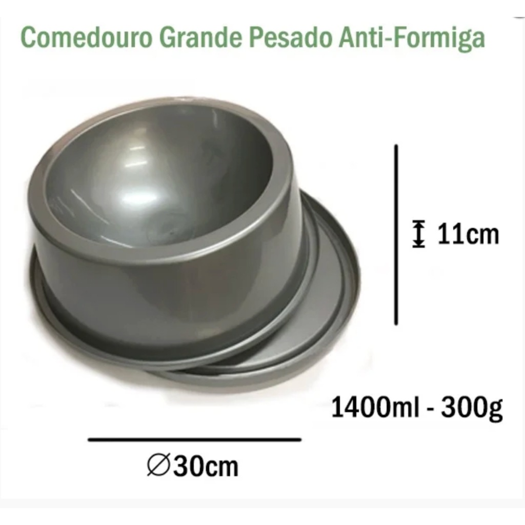 Comedouro/Bebedouro Pesado Aluminizado com Fundo Removível | 850 ou 1400 ML | Ideal para Pet Grande Porte | Plástico