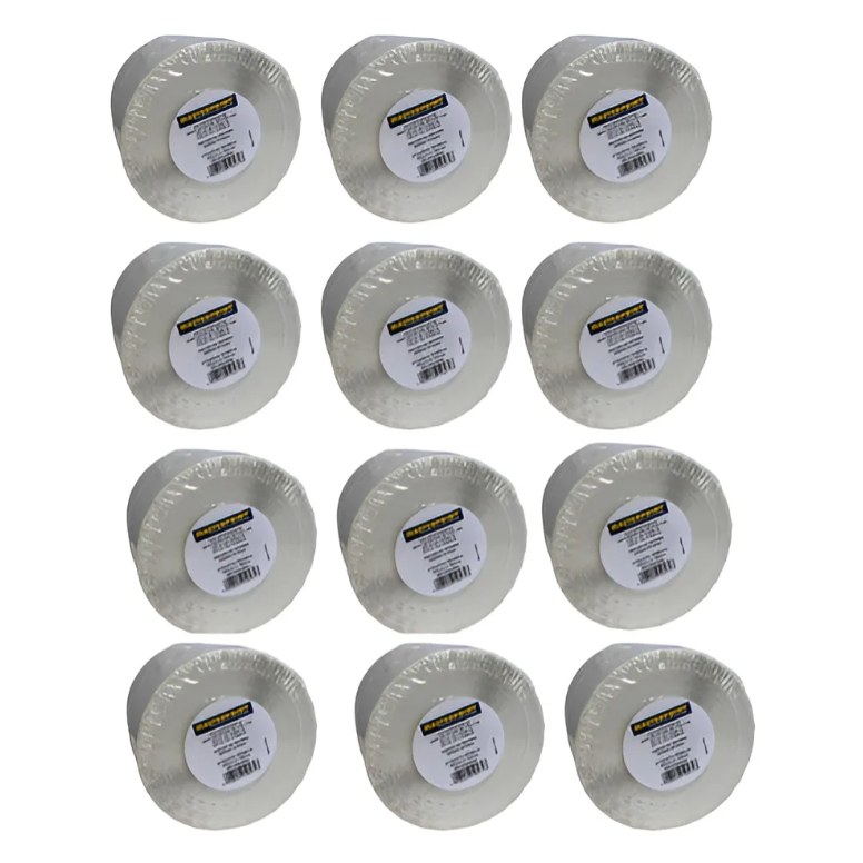 Kit 12 Rolos Etiqueta Térmica Adesiva 10x15 100x150 Serrilha Branco E-Commerce Zebra Elgin Não Usa Ribbon 6.000 Etiqueta