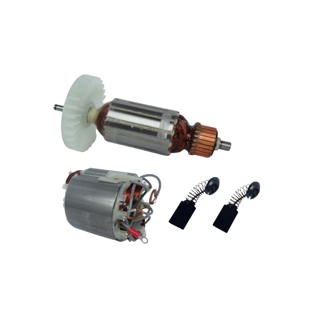 Induzido e Bobina 4100NS 110V Escovas Carvão Compatível Serra Mármore Makita 4100NH2 C2014 CC2016