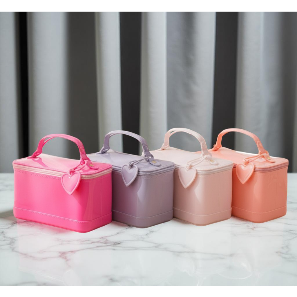 Bolsa de Mão Feminina Pequena com Coração | Modelo Baú Estruturado Ela Importados
