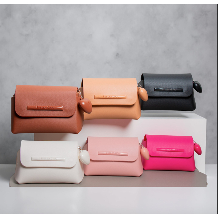 Bolsinha Suellen Pequena com Coração | Clutch e Porta Maquiagem Ela Importados