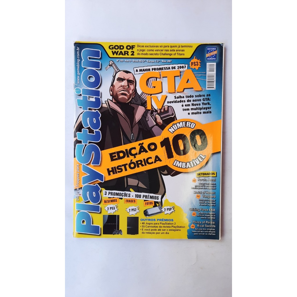 Revista Playstation -GTA 4 - Edição História N°100 - Ano 9 - Maio 2007 - Com Pôster