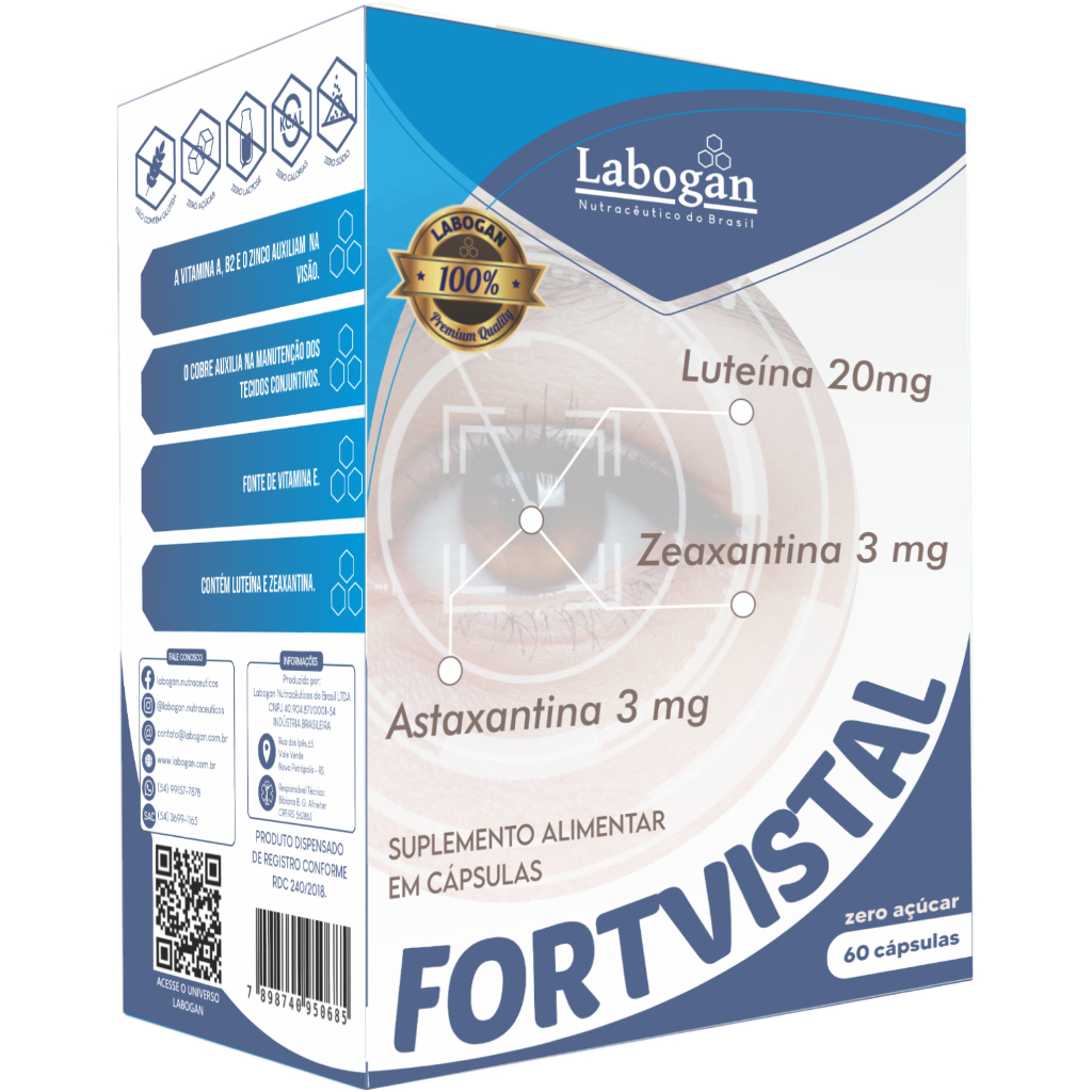 Fortvistal 60 Cáps - Labogan - Com Zeaxantina E Luteína Sem Sabor