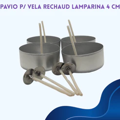 Pavio p/ Vela Lamparina Rechaud 4 cm c/ São Vitor c/ Fio de Cobre