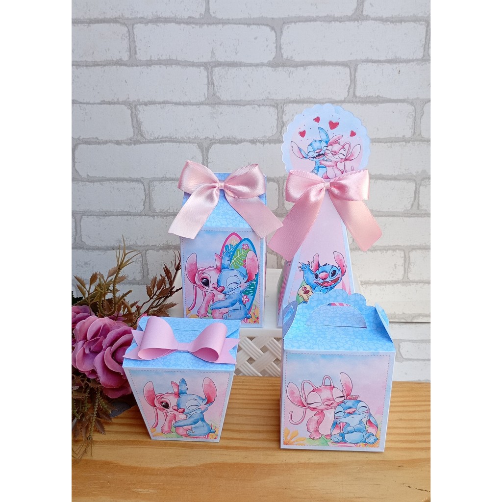 Kit Festa Stitch e Angel | Personalizados | Aniversários | Papelaria Personalizada | caixinhas | Lembrancinhas
