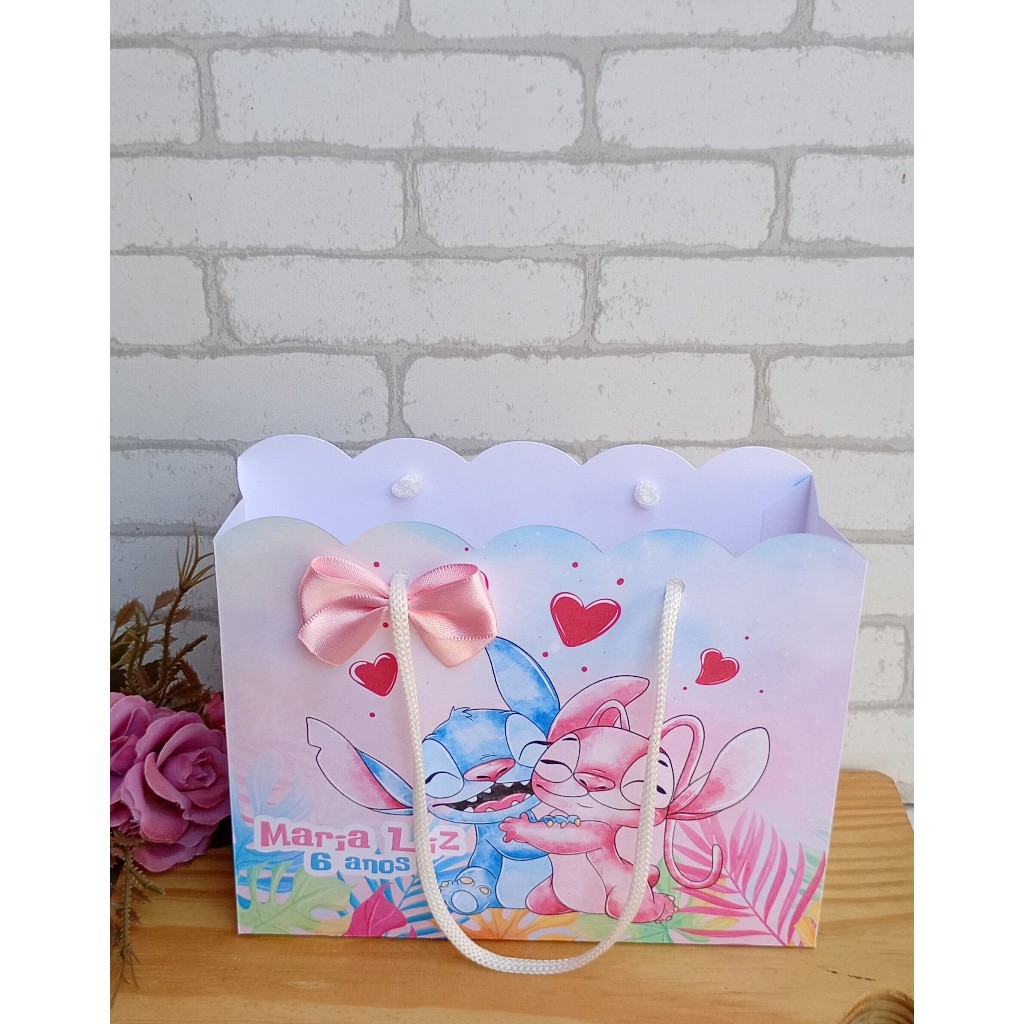Sacolinha Stitch e Angel Kit festa | Personalizados | Aniversários | Papelaria Personalizada | caixinhas | Lembrancinhas
