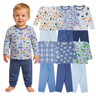 Kit 2, 4 ou 6 Peças Pijama Bebe Menino | Pijama Bebê tamanho 2 ao 16 anos | Pijama Bebe Inverno em Oferta na Shopee