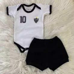 Body Bebê Temático Times + Short- Suedine 100% Algodão P M G
