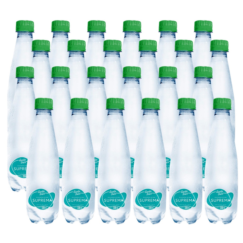 Agua Mineral Pura Com Gás Suprema 330ml Kit 24Un