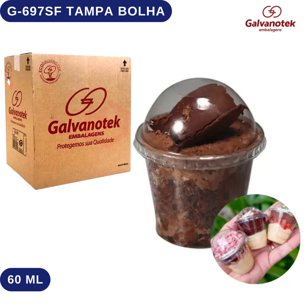 Pote Tampa Bolha G697 SF 60ml Galvanotek Potinho Verrine | Opcional: Pazinha em Oferta na Shopee