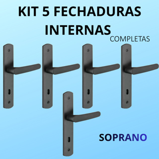 5 Fechaduras Ipanema Completa | Porta Interna Quarto | Preta | Máquina 40  Soprano em Oferta na Shopee