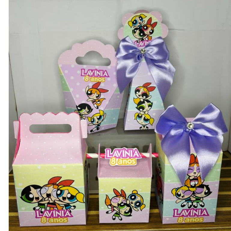 Kit Festa Personalizados Meninas Superpoderosas-Lembrancinha-Aniversário-Caixinhas Personalizadas