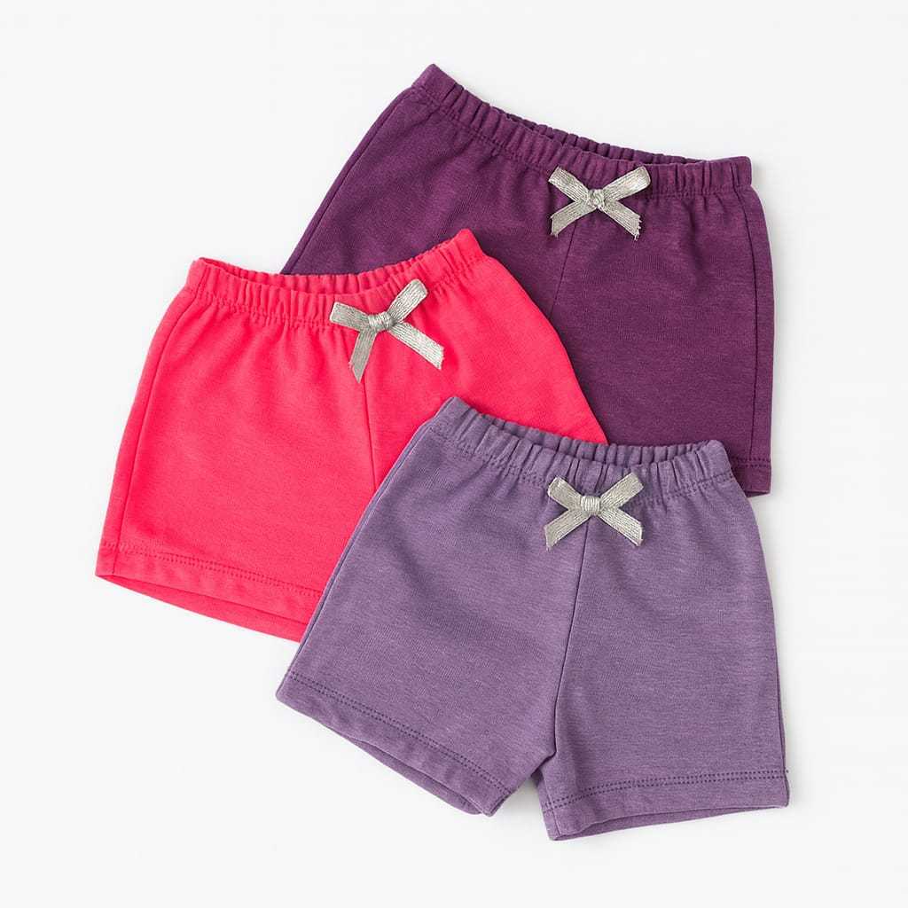 Kit com 3 Bermuda Shorts Infantil Menina em Moletinho Super Qualidade em Oferta na Shopee