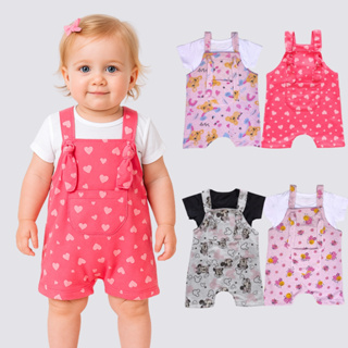Jardineira Salopete Macacão Roupa Bebe Infantil Menina em Oferta na Shopee