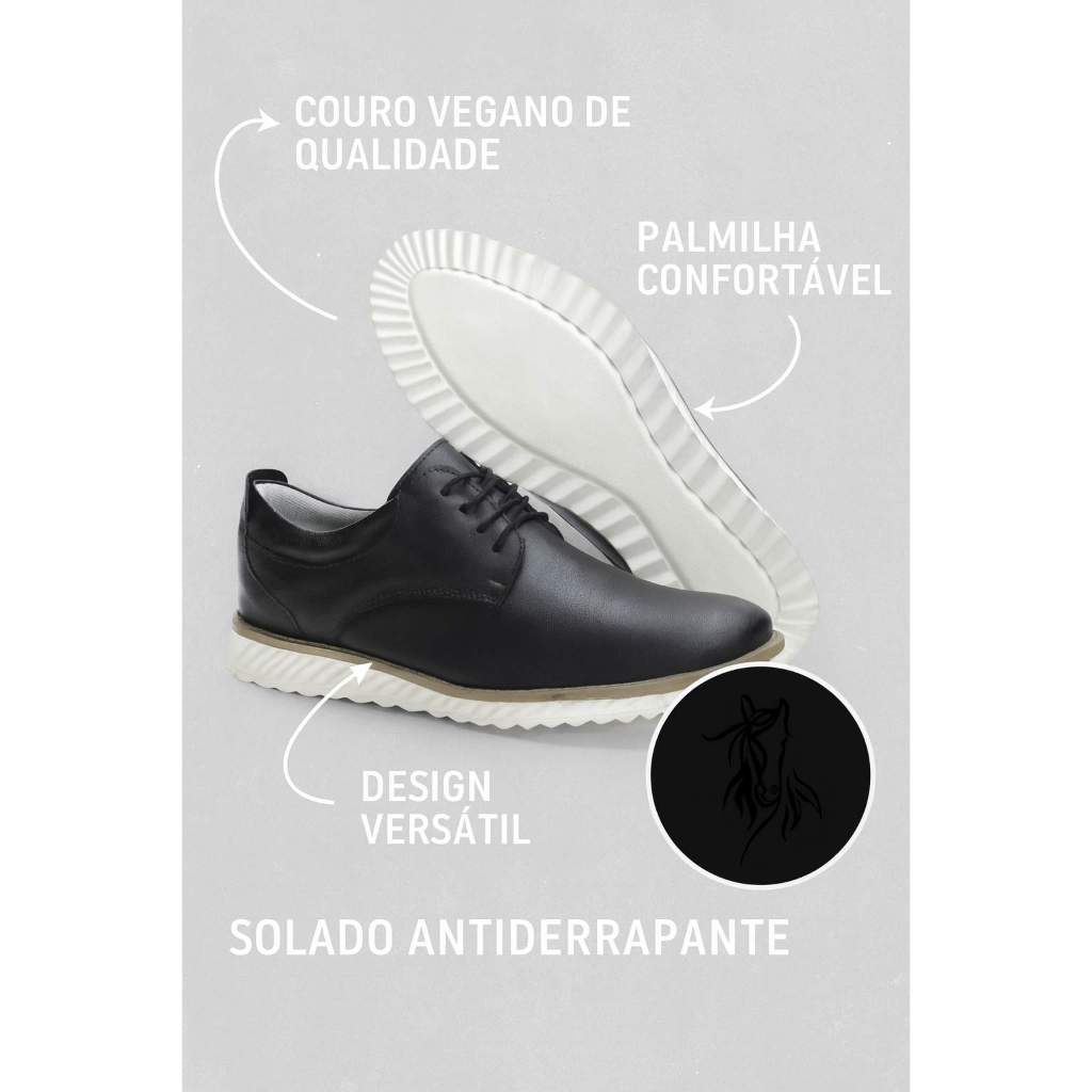Sapato Sapatenis Loafer Esporte Social Oxford Couro Vegano Premium