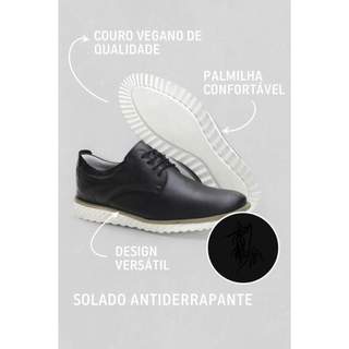 Sapato Sapatenis Loafer Esporte Social Oxford Couro Vegano Premium