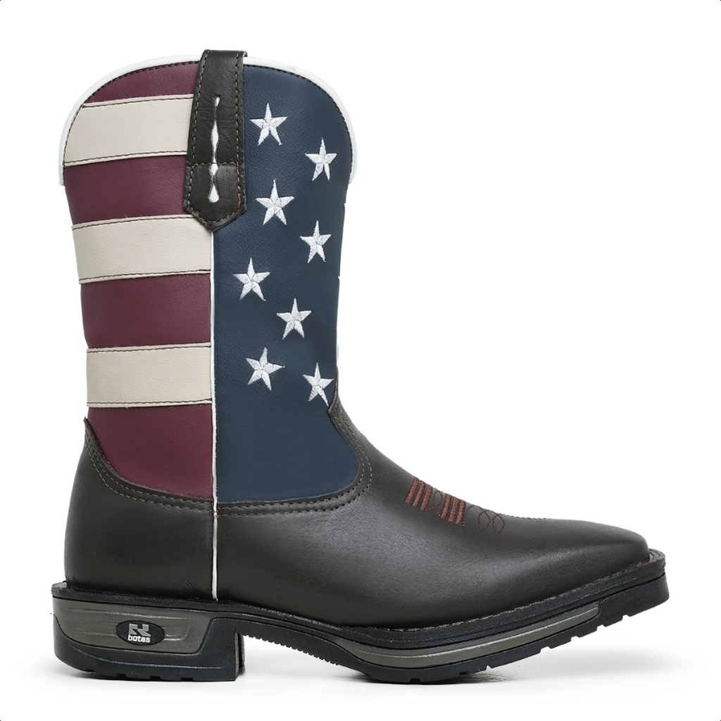 Bota Botina Texana Masculina Adulto Botina Couro Legitimo Botina Bota