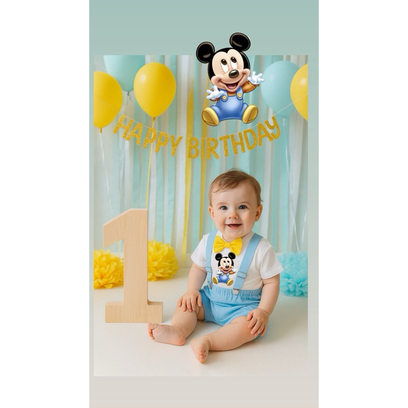 ROUPA DO MICKEY BABY Fantasia Temática conjunto festa Disney
