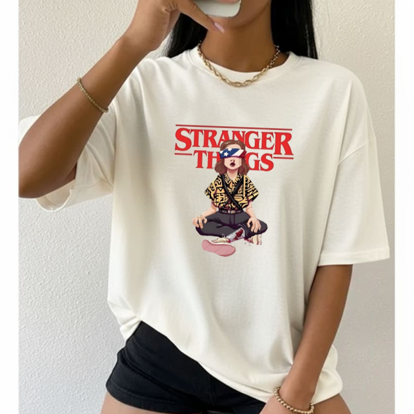 Camiseta Blusa tshirt oversized unissex lançamento tendençia Stranger Things personagens séries.