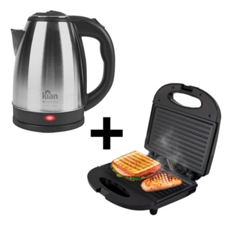 Kit Café Manhã Chaleira Elétrica + Sanduicheira 127v ou 220v - Kian em Oferta na Shopee