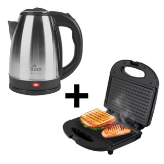 Kit Café Manhã Chaleira Elétrica + Sanduicheira 127v ou 220v Kian/Agratto