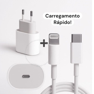 Kit Carregador Turbo De iPhone Fonte com Cabo Carregamento Rápido 35W em Oferta na Shopee