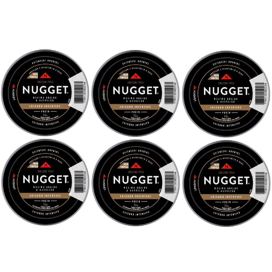 Kit c/ 6 Ceras em Pasta Nugget 36g Preto Kit c/ 6 Ceras em Pasta Nugget 36g Preto