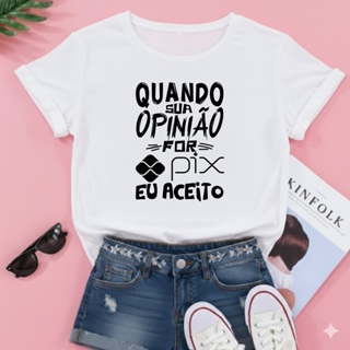 Camiseta T-shirt Feminina Blusa Feminino frase humor frases divertidas em Oferta na Shopee