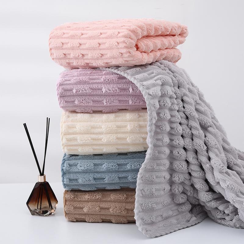 Toalha Banho Alta Qualidade Microfibra Grande 70x140 Macia Secagem Rápida Super Absorvente Coral Fleece