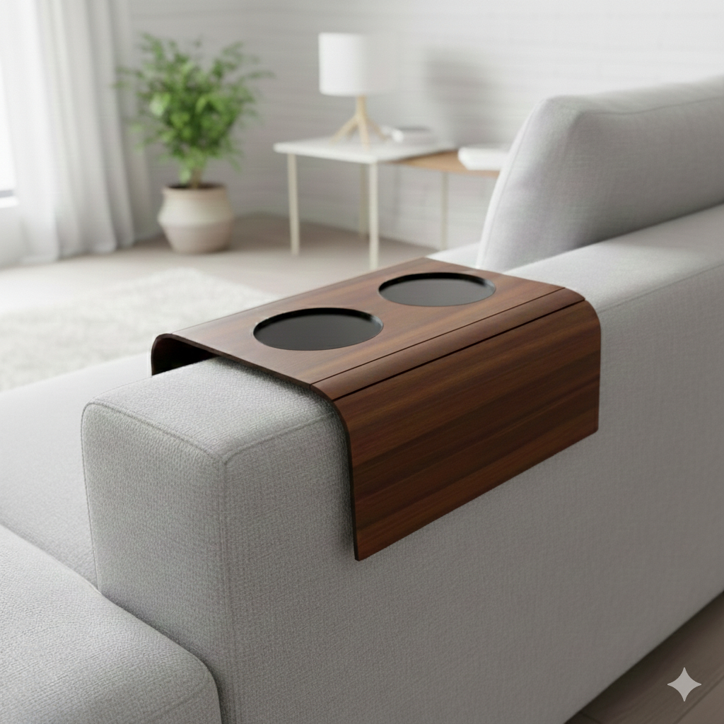Porta-Copo para Sofá em MDF Organização Total--Versões com e sem Nicho Acabamento Premium em Oferta na Shopee