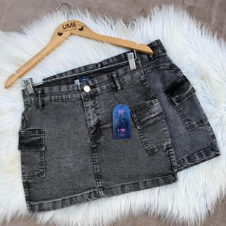 Saia Cargo Marmorizada Preta Manchada Saia Curta Grafite Vintage Bolsos Cintura Alta Levanta Bumbum em Oferta na Shopee