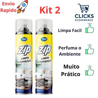 Kit 2 Espuma Spray Zip Clean 300ml Limpa a Seco Sofá, Estofado, Banco de Carro Limpeza Profunda em Oferta na Shopee