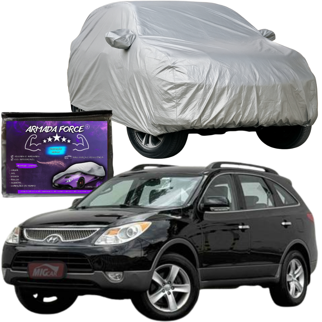 Capa Para Cobrir Carro Suv Hyundai VeraCruz Forrada 100% Impermeável Proteção UV Sol Chuva Poeira