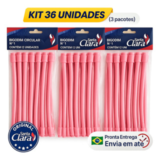 Kit 36 Bigodim Bigudinho Circular Santa Clara Nº1 Nº2 Nº3 em Oferta na Shopee