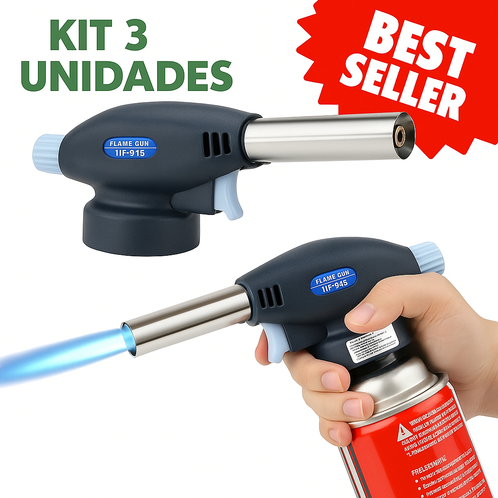 Maçarico Culinário Portátil com Controle de Chama Manual 1300°C Flambar Caramelizar Gratinar Cozinha Confeitaria Gourmet em Oferta na Shopee