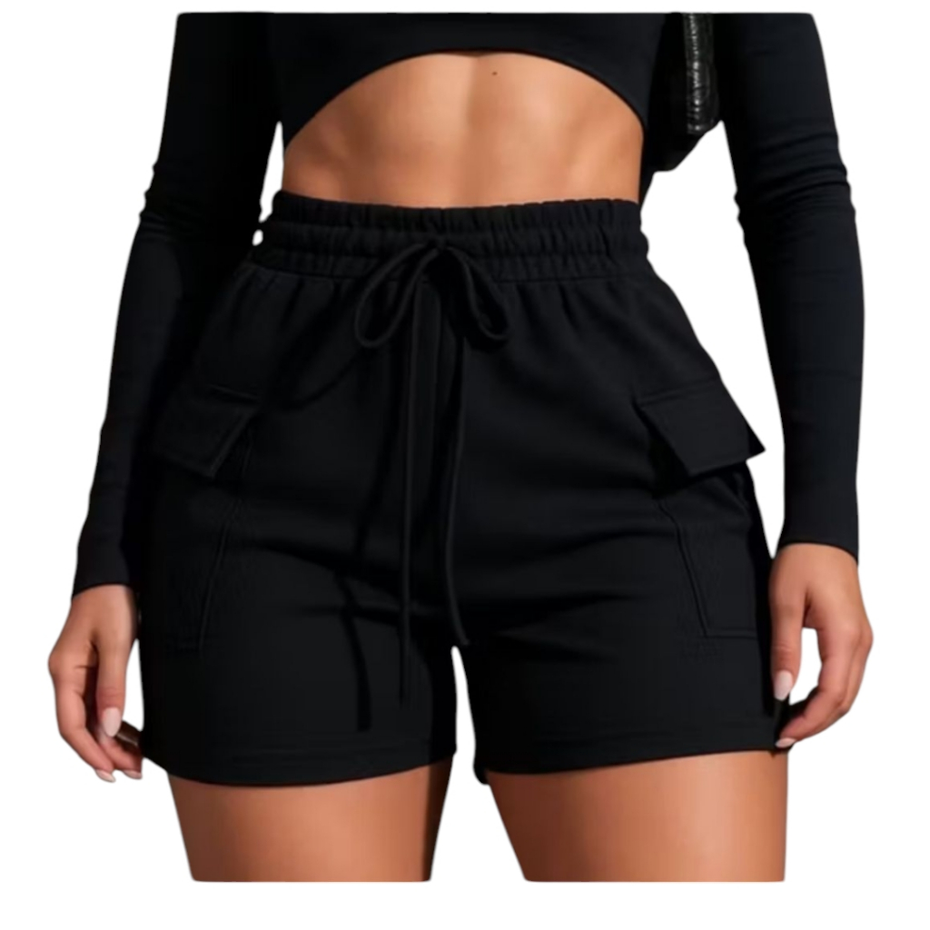 Short cargo Feminino Moletom Moletinho Shortinho Soltinho Confortável Algodão !! Envio Imediato