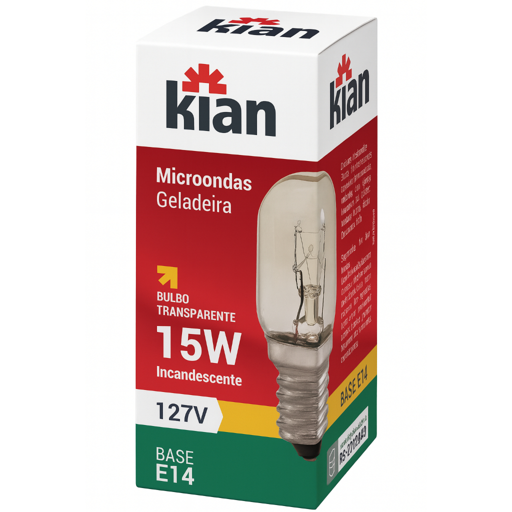 Lâmpada P/ Micro-ondas Geladeira E Forno Kian 15w 127v E14
