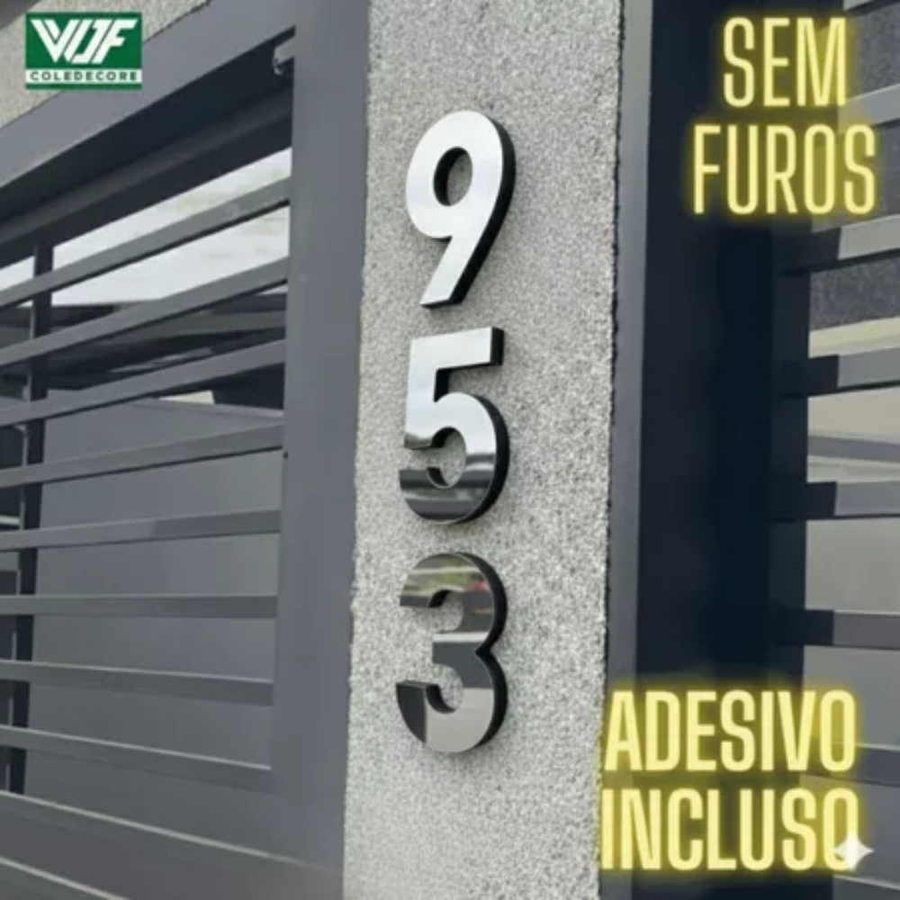 número residencial kit 3 unidades grande com letra16 cm 3D - kit 3 unidades