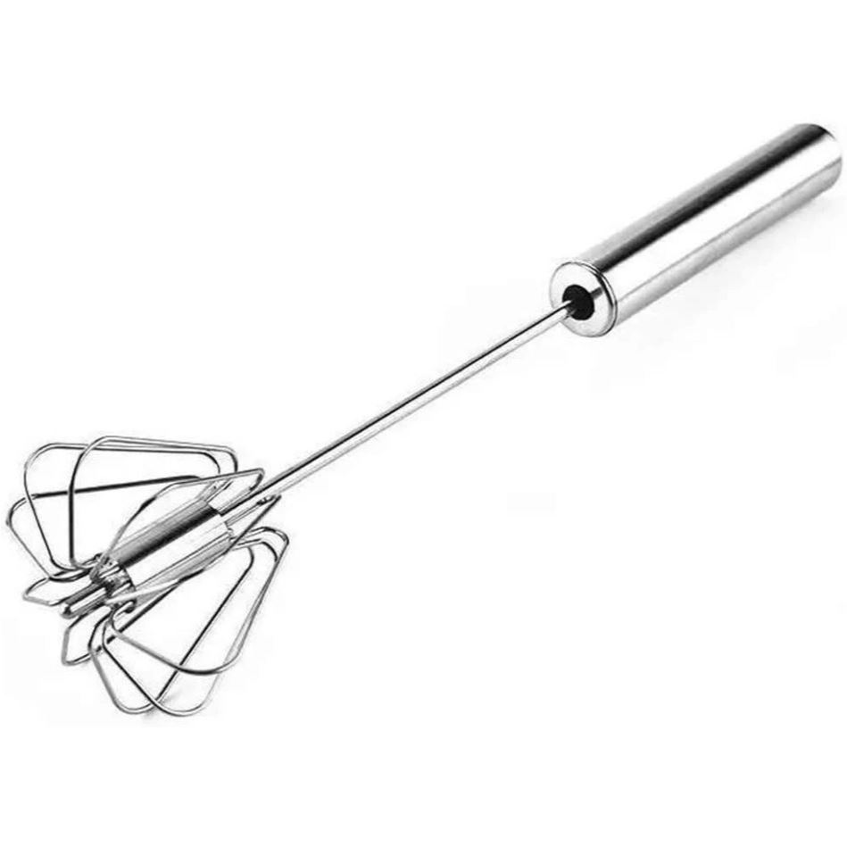 Misturador Batedor Fue Giratório Semi Automático Em Aço Inox Mixer Para Claras Ovos e Cremes 30cm