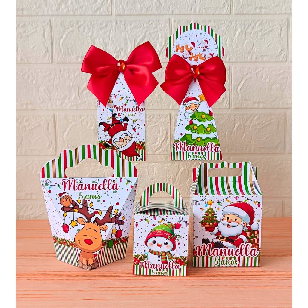 KIT PERSONALIZADO PARA LEMBRANCINHA - NATAL / MEU PRIMEIRO NATAL /MESVERSARIO NATAL / KIT CAIXAS / ANIVERSARIO