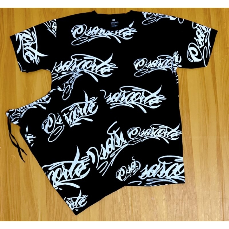 Kit Camiseta e Bermuda Osascorte Estampado em Oferta na Shopee
