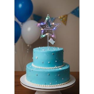 Topo de Bolo LED Feliz Aniversário 01 Unidade Decoração de Festas Topo para Bolos com LED Enfeite de Bolo Estrela em Oferta na Shopee