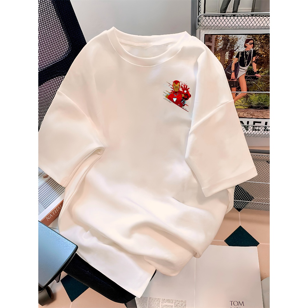 Camiseta Homem de Ferro Super-herói tecido premium blusa Conforto e Estilo T-shirt 100% algodão em Oferta na Shopee